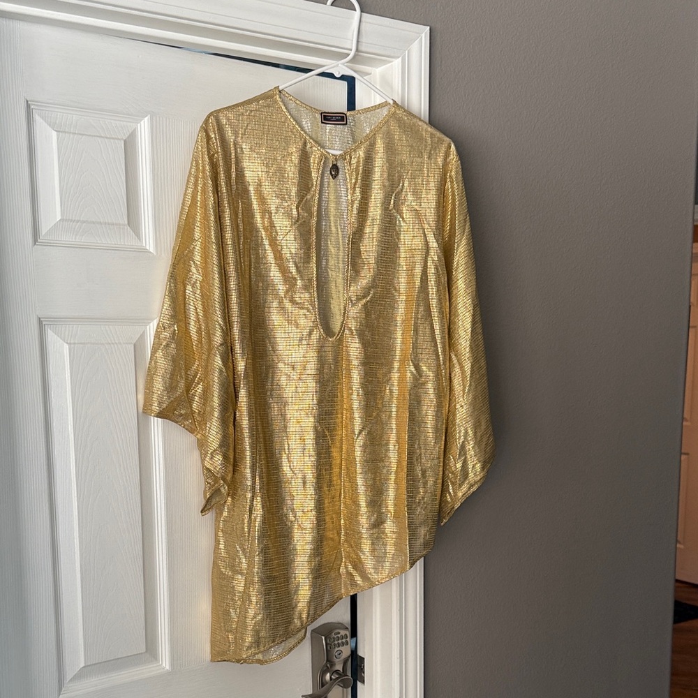 Kurt Geiger gold swimsuit coverup